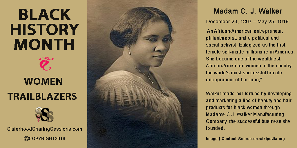 Black history month women trailblazers series-madam C.j. walker.